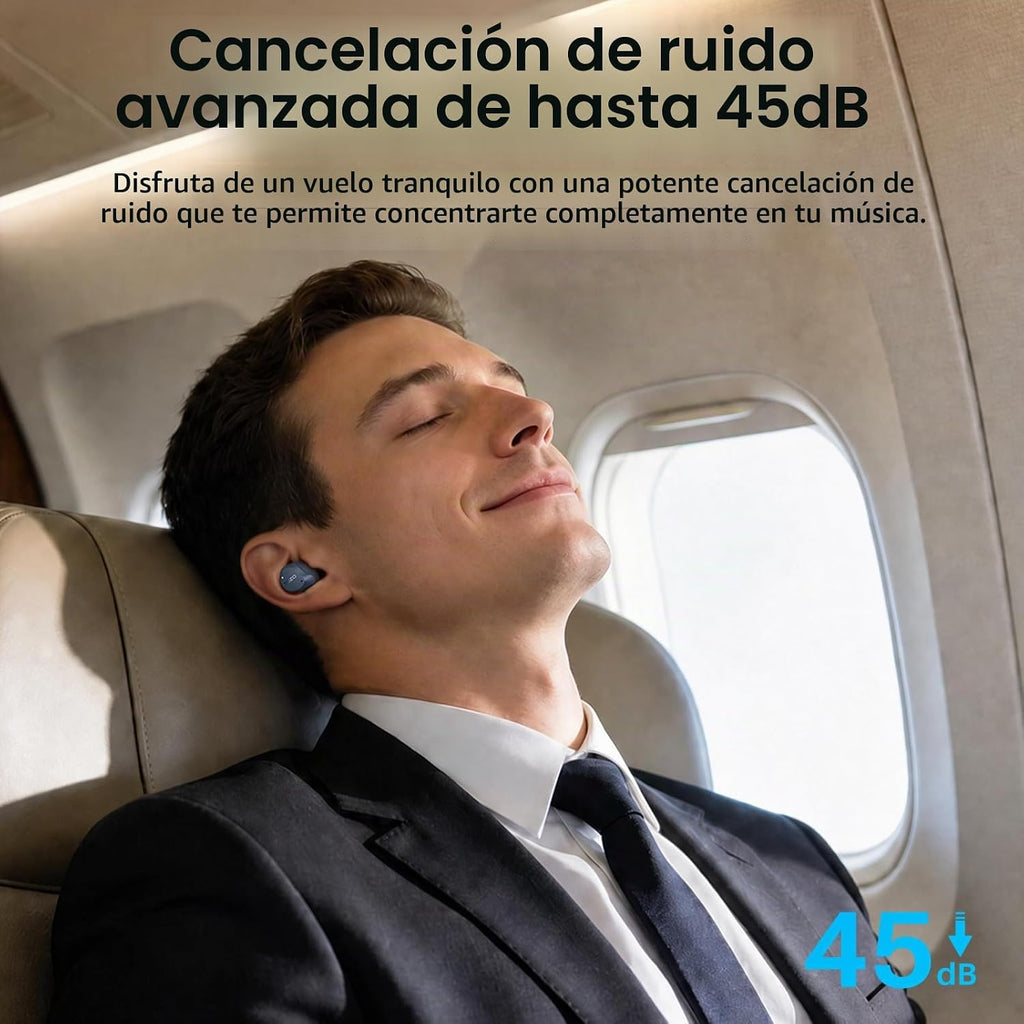 Auriculares inalámbricos híbridos con cancelación activa de ruido T...