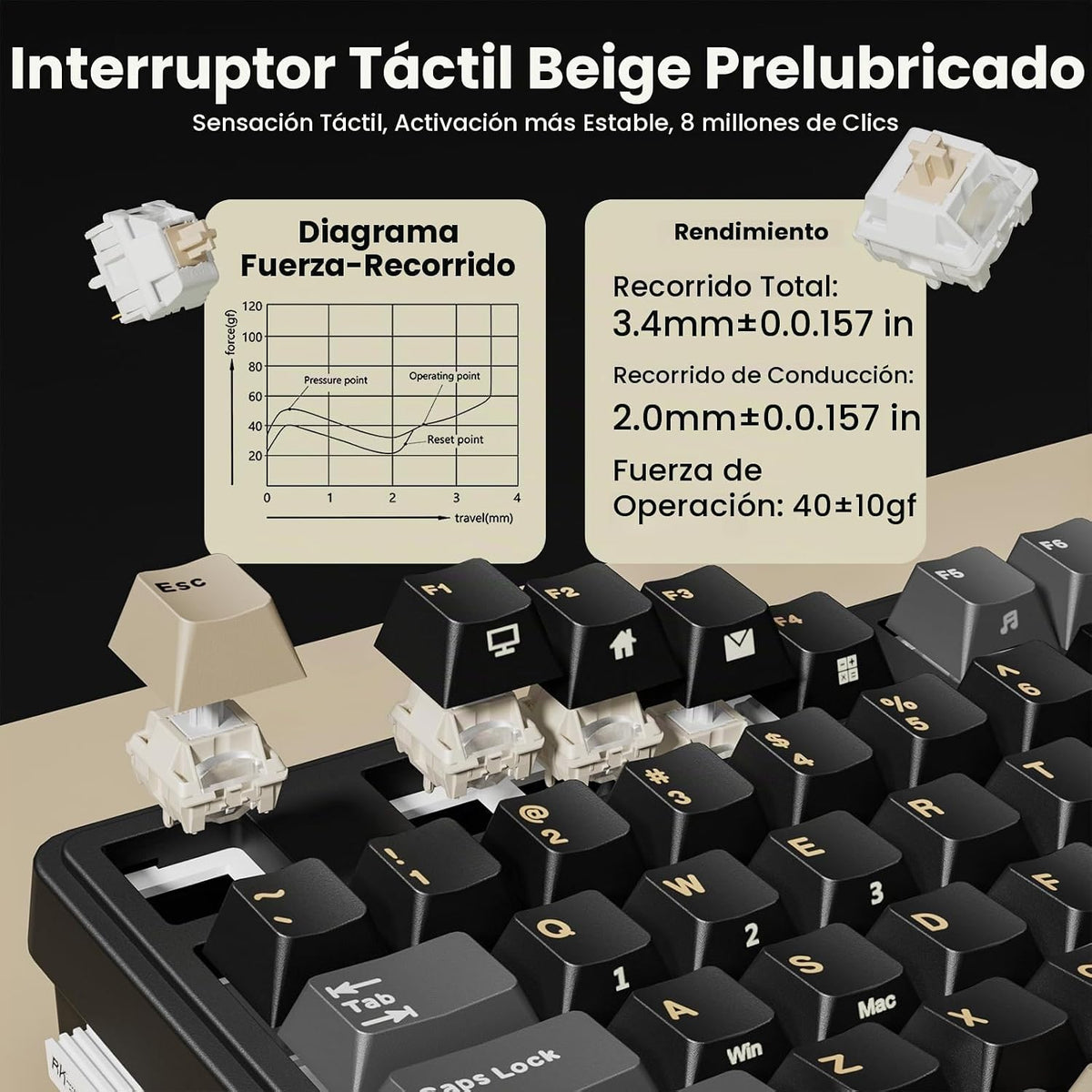 RK ROYAL KLUDGE Teclado mecánico inalámbrico N99 con pantalla y per...