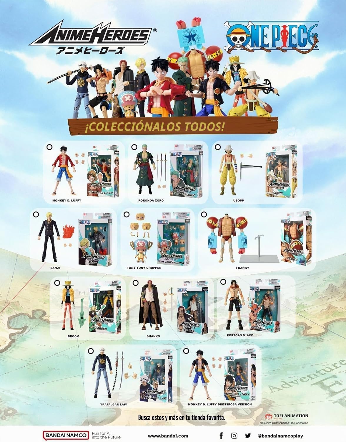 Bandai - Anime Heroes - Una pieza - Figura de héroes de anime de 6....