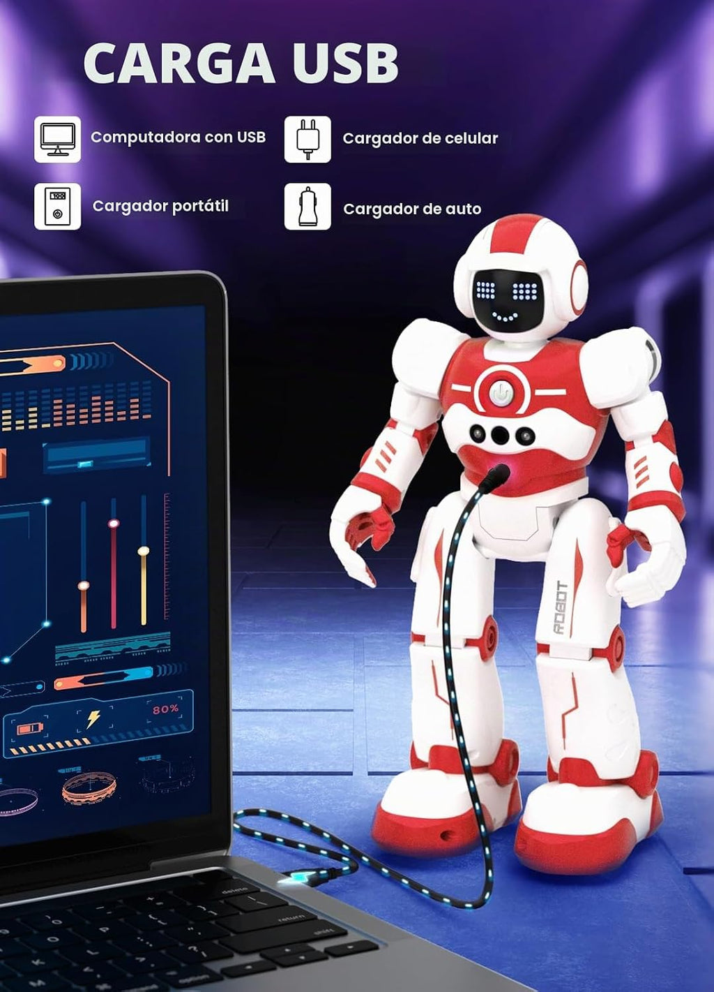 EduCuties Juguetes robot para niños, control remoto programable, ju...