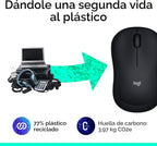Logitech M185 Ratón Inalámbrico Ambidiestro Compacto con Empuñadura...