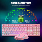 RedThunder K10 - Combo de teclado y ratón inalámbricos para juegos,...