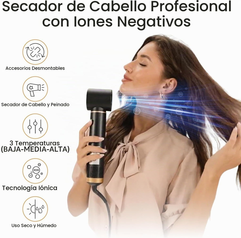 5 en 1 Multi Hair Styler - Cepillo secador de pelo, set de peinador...