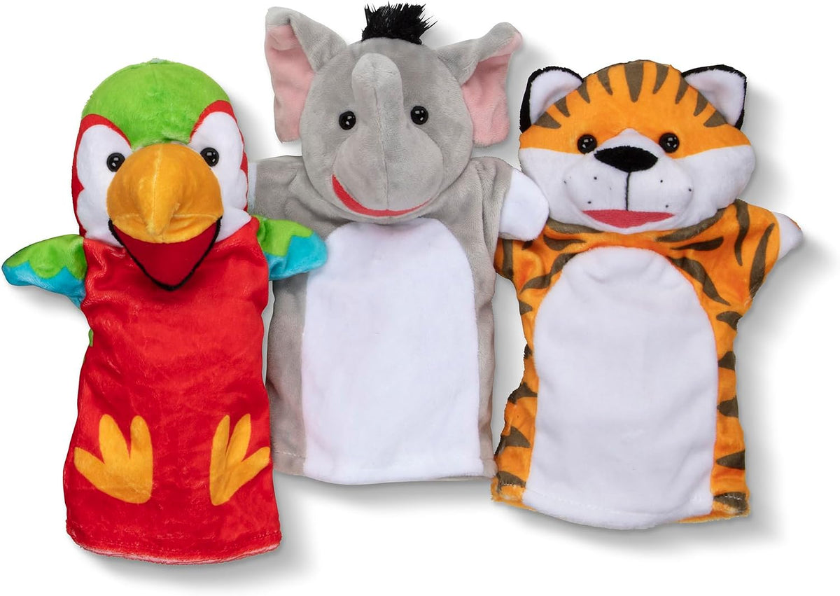 Melissa &amp; Doug Safari Buddies - Juego de marionetas de mano de...