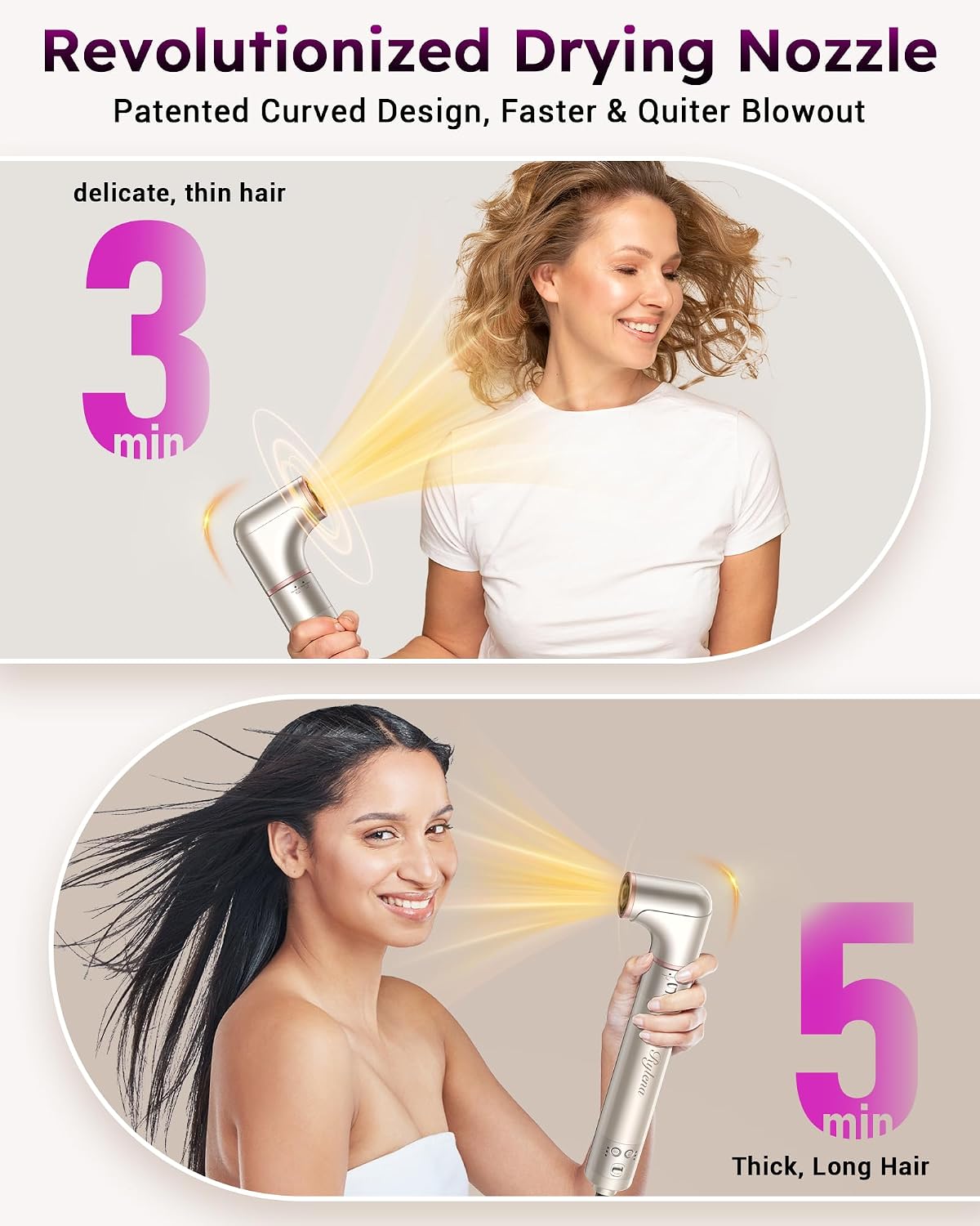 Rylena Air Styler Pro 8 en 1, cepillo secador de pelo y cepillo sec...