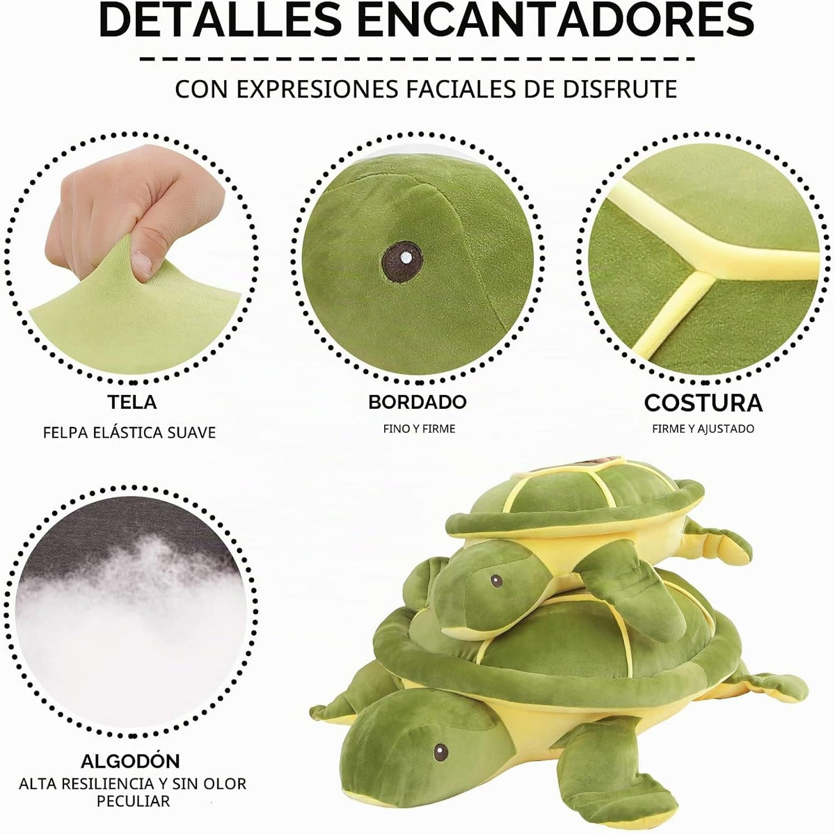Dalmao Animal de peluche grande de tortuga marina de 20 pulgadas, a...