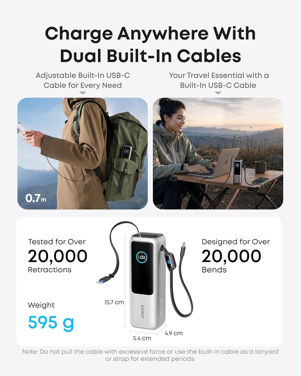 Anker - Banco de energía para laptop, 25,000 mAh esencial de viaje...