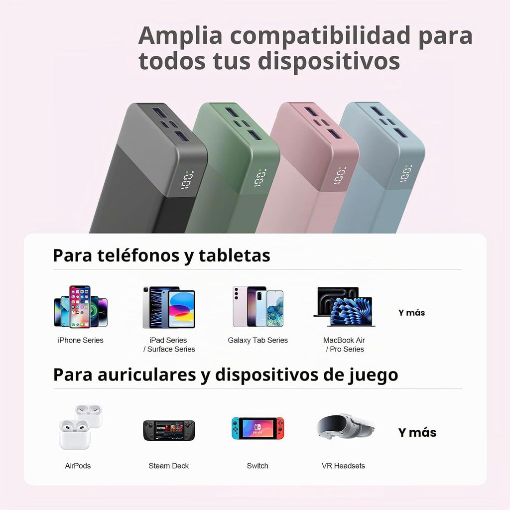 NOBIS 65W 20000mAh cargador portátil banco de energía carga rápida...