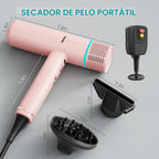 Secador de pelo iónico con difusor y concentrador, secadora profesi...