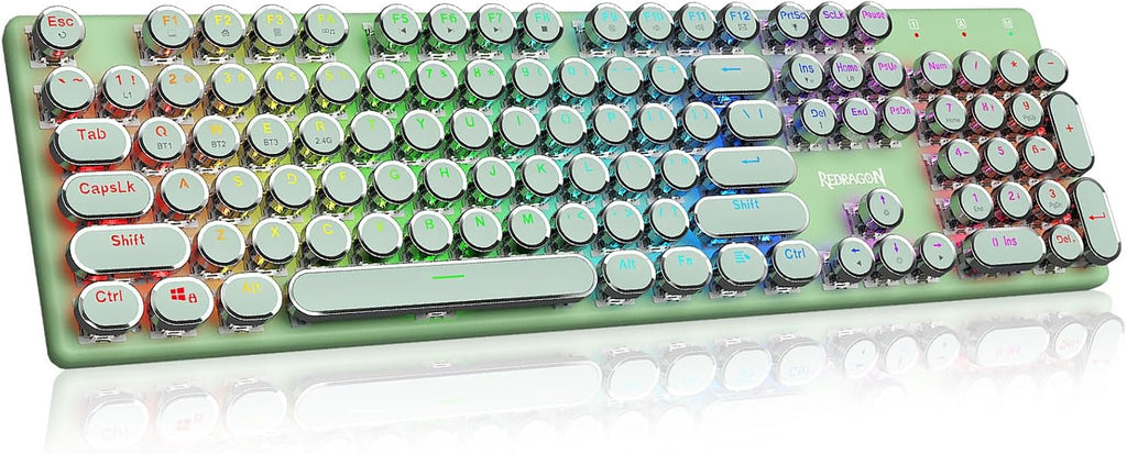 Redragon Teclado mecánico inalámbrico para juegos K710, color verde...