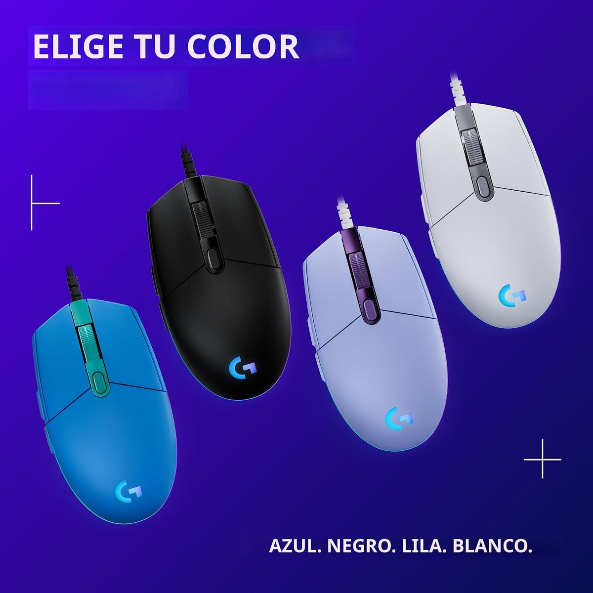 Logitech G203 Wired Gaming Mouse - Black | LIGHTSYNC RGB, memoria i...