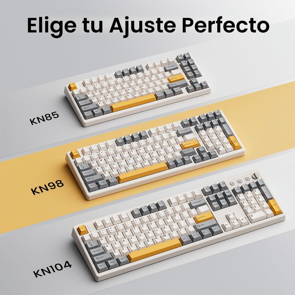 Kisnt Teclado mecánico inalámbrico KN85, diseño del 75%, Bluetooth\...