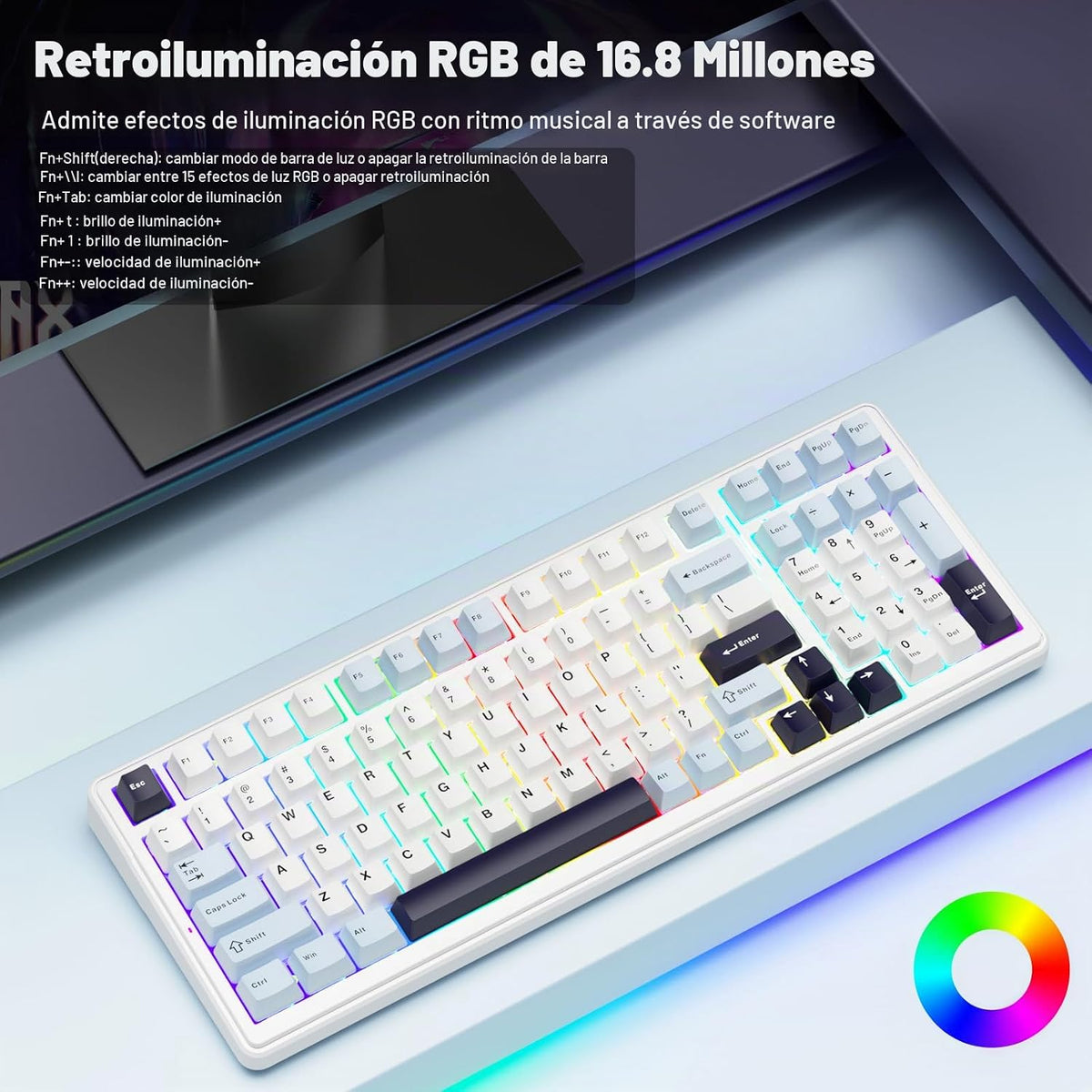 AULA F99 Teclado mecánico inalámbrico, teclado personalizado interc...