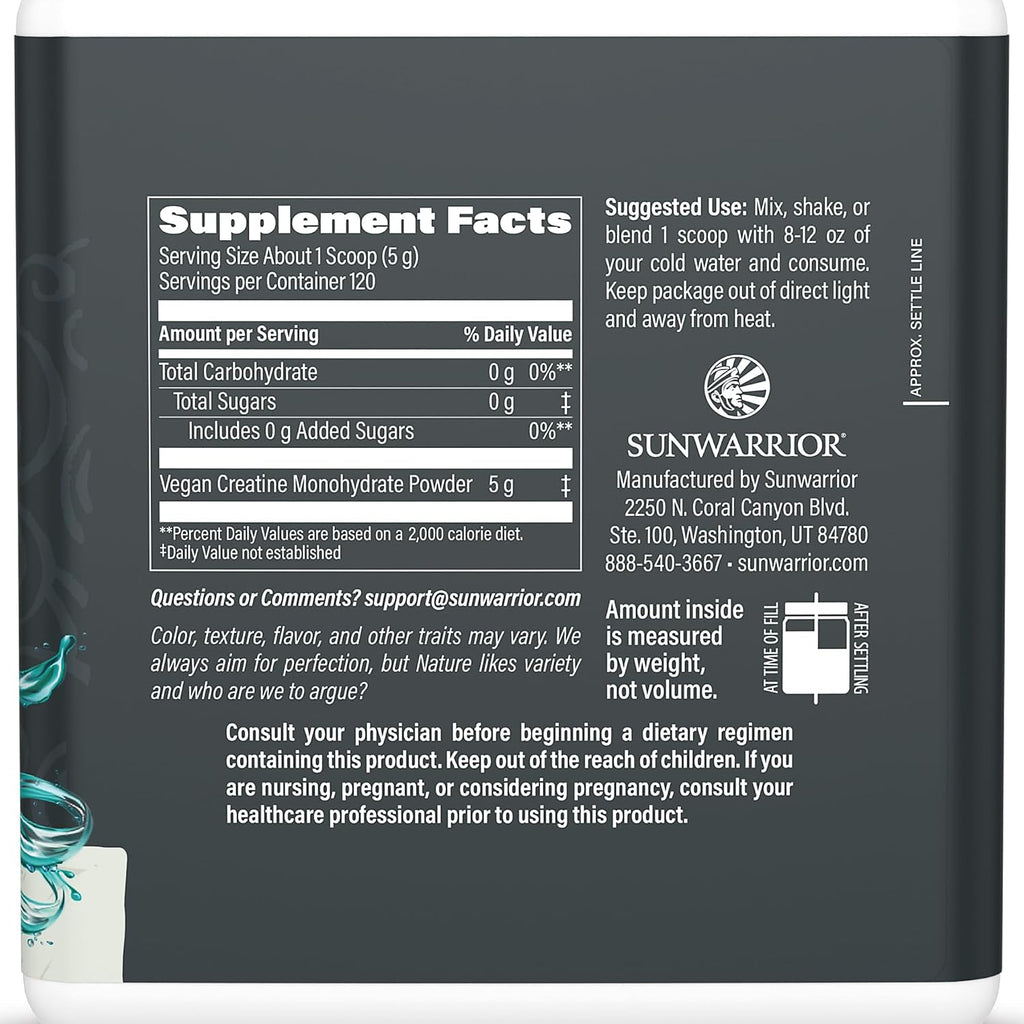 Sunwarrior Suplemento de recuperación de monohidrato de creatina en...