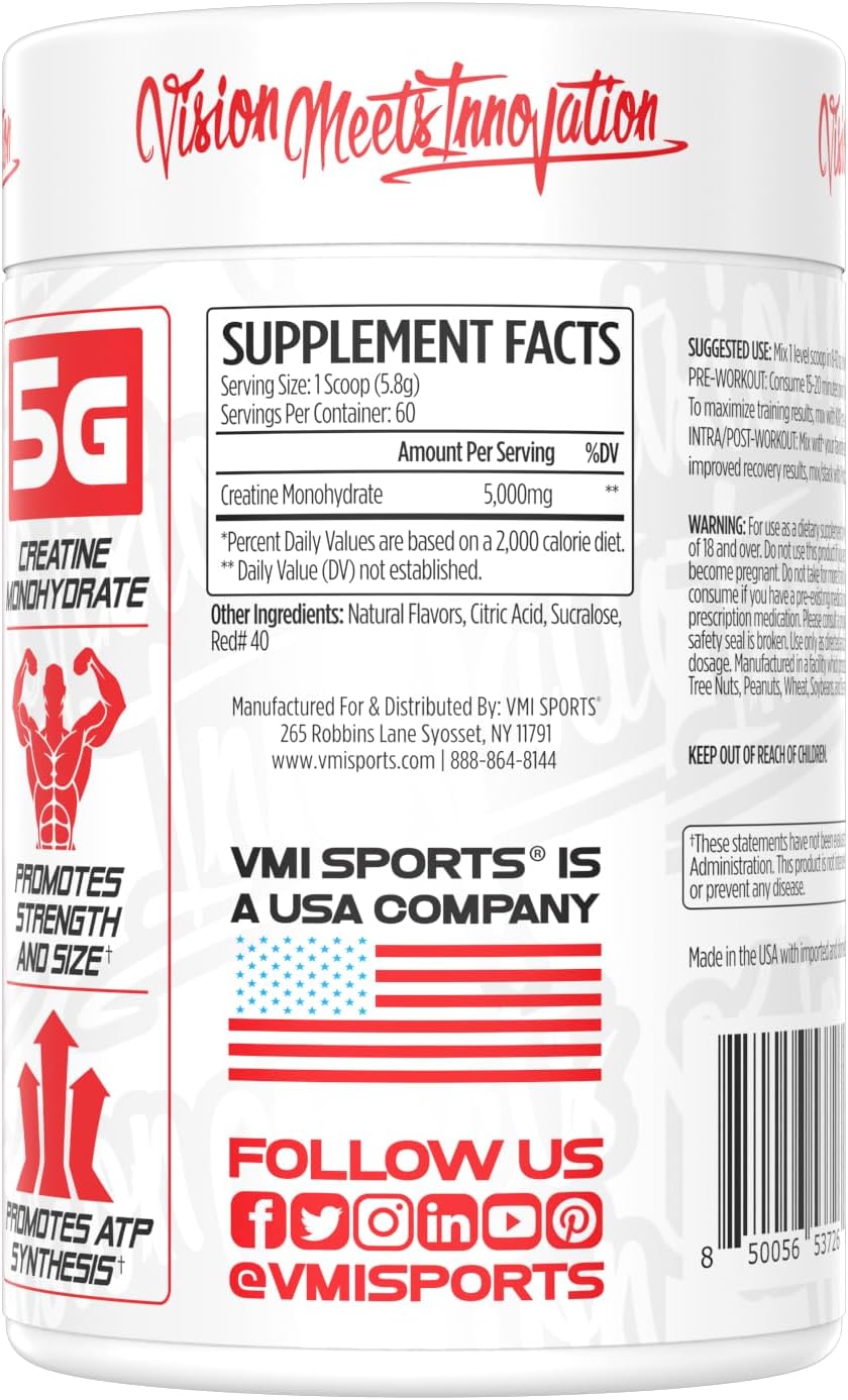 VMI Sports Monohidrato de creatina en polvo masa muscular \u2013 Fu...