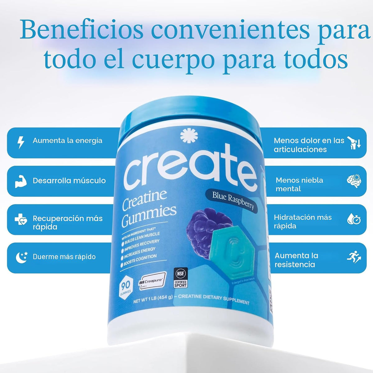 Create Gomitas de monohidrato de creatina para mujeres y hombres, f...