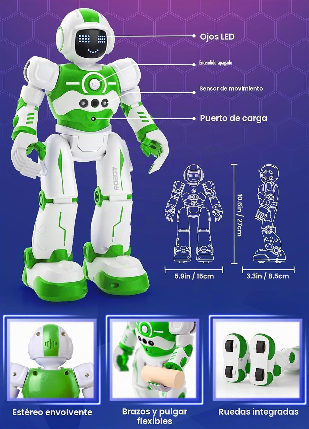 EduCuties Juguetes robot para niños, control remoto programable, ju...