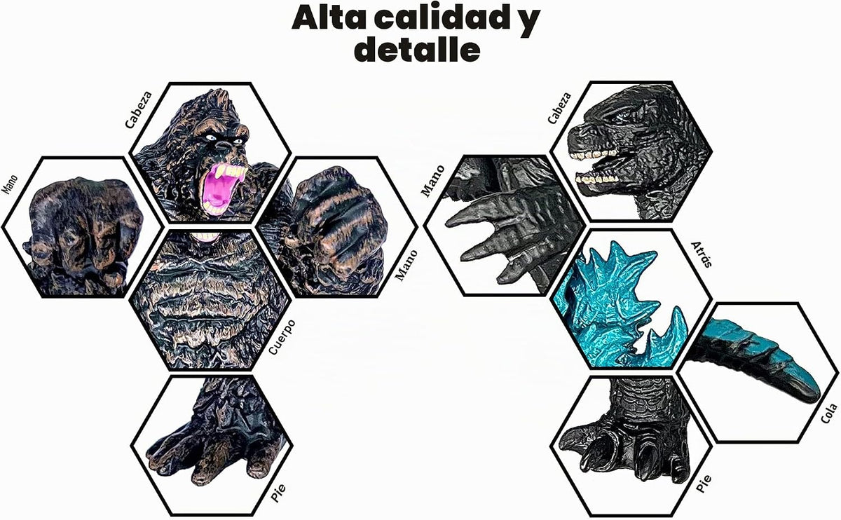 TwCare Juego de 2 figuras de monstruos King of The Monsters vs King...