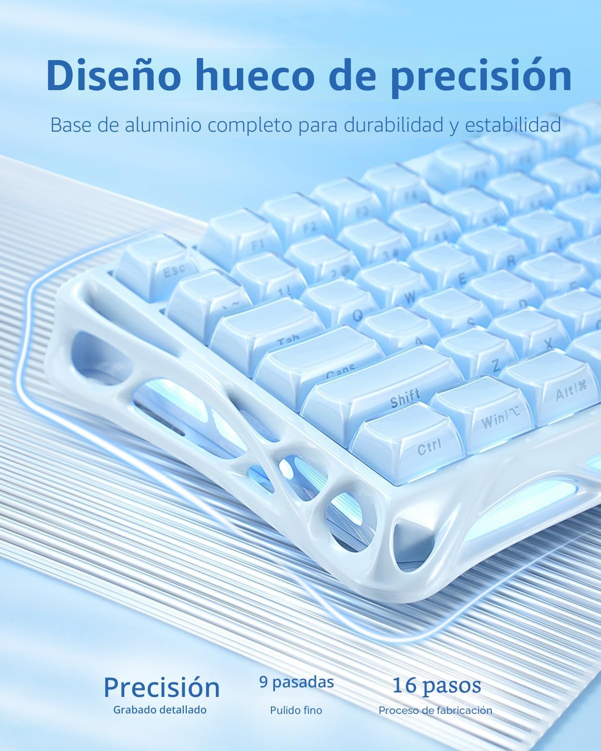 GravaStar Teclado mecánico inalámbrico para juegos Mercury K1 75% c...