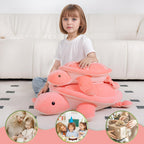 Dalmao Animales de peluche de tortuga marina rosa de 20 pulgadas, j...
