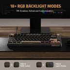 RK ROYAL KLUDGE R75 Teclado mecánico con cable con perilla de volum...