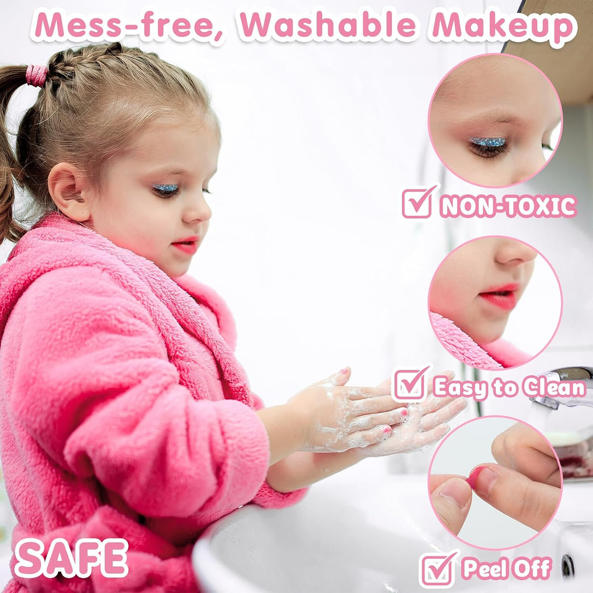 58Pcs Kit de maquillaje para niños para niña - Juego de cosméticos...
