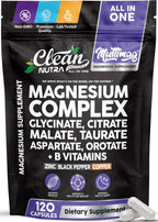 Clean Nutraceuticals Complejo de magnesio con citrato de glicinato...