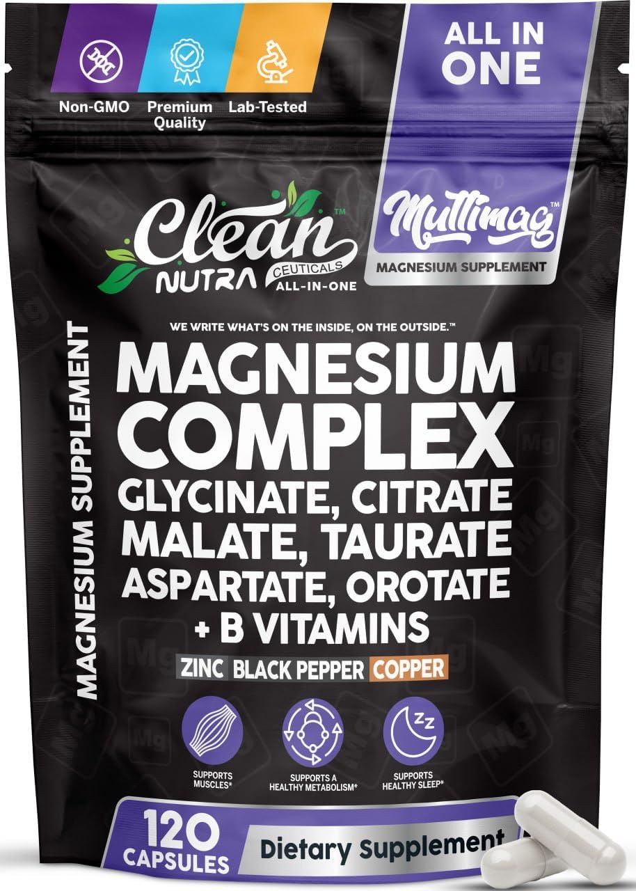 Clean Nutraceuticals Complejo de magnesio con citrato de glicinato...