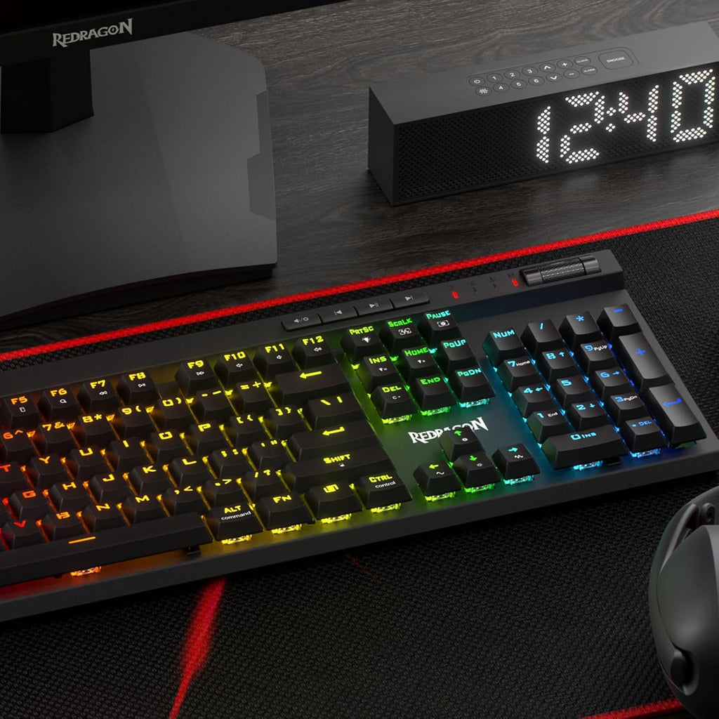Redragon K580 PRO Teclado inalámbrico para juegos RGB, teclas Macro...
