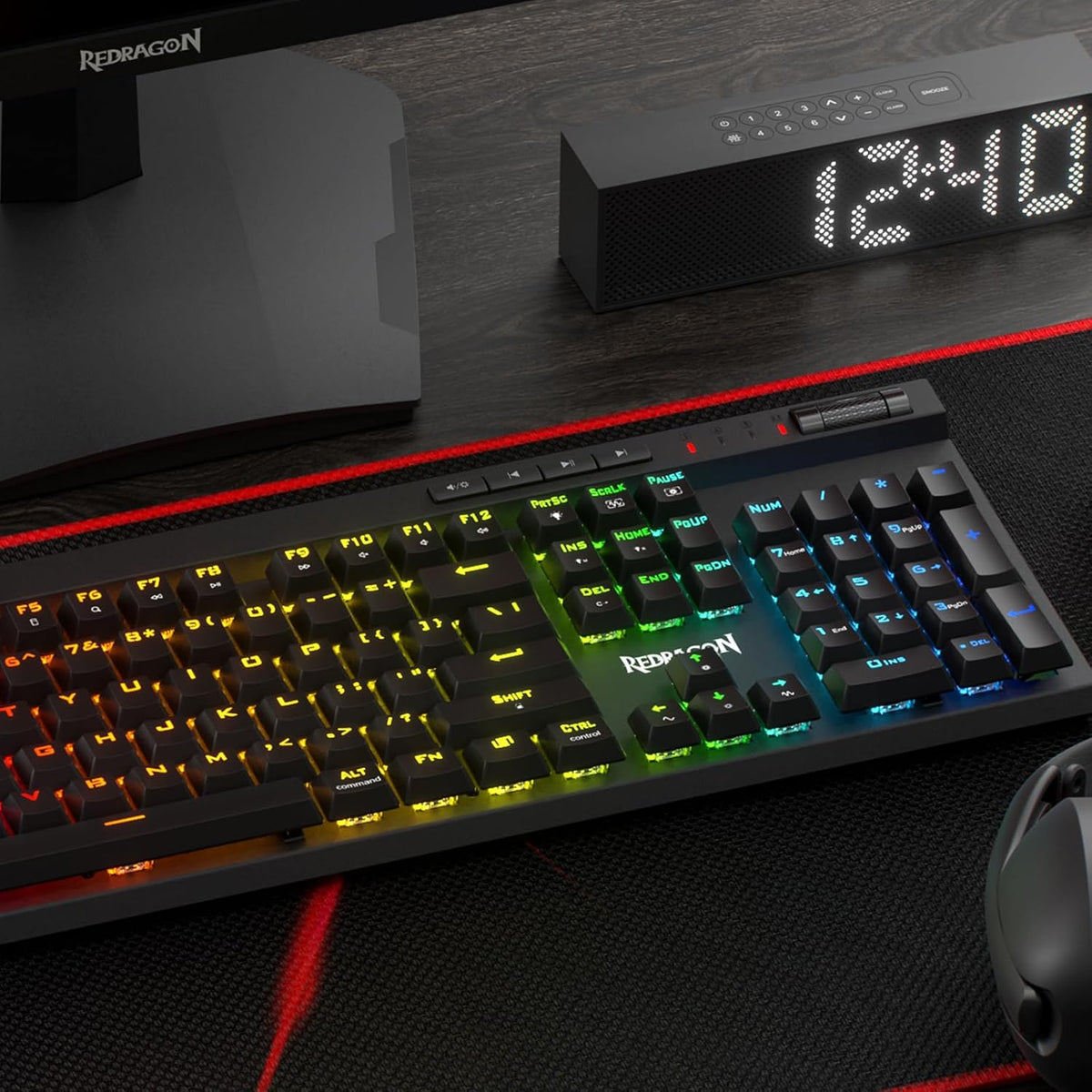 Redragon K580 PRO Teclado inalámbrico para juegos RGB, teclas Macro...