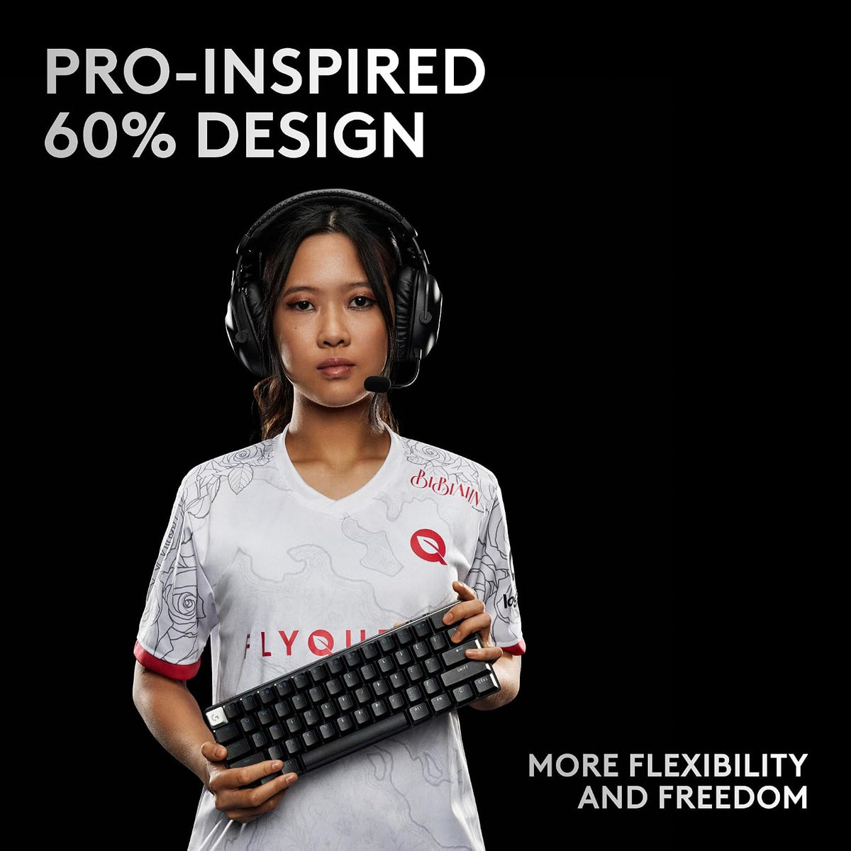 Logitech G PRO X 60% Teclado inalámbrico para juegos (óptico lineal...