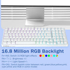HUO JI E-Yooso Creamy Teclado mecánico con cable, retroiluminación...