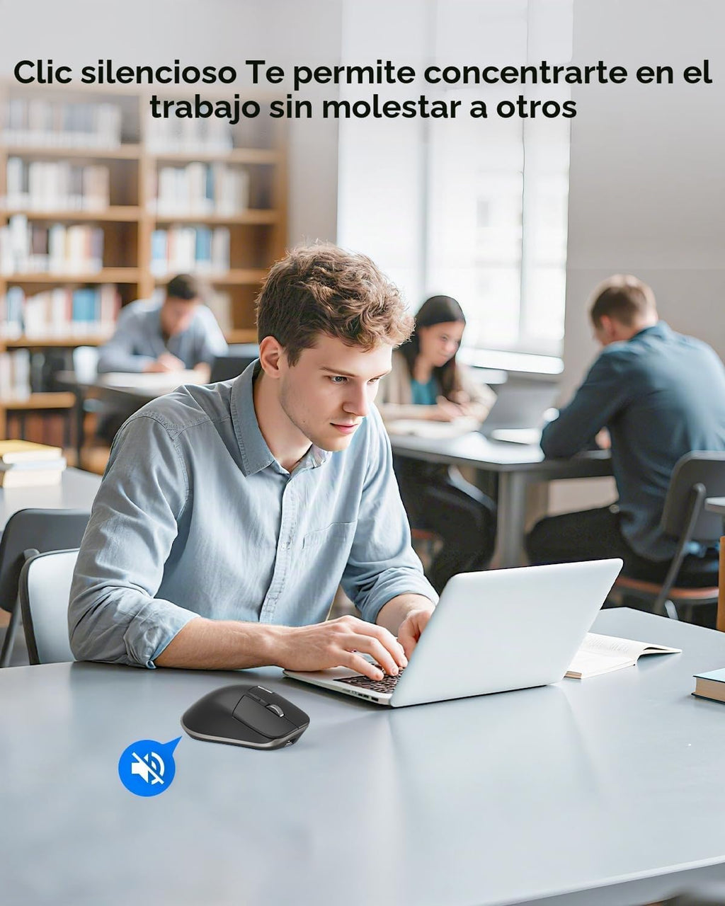 TECKNET Ratón inalámbrico, desplazamiento lateral Bluetooth recarga...