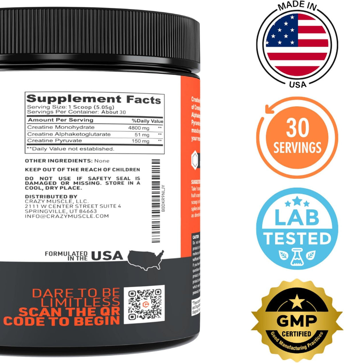 Creatine Monohydrate Powder, 5000mg | Pure Micronized, Unflavored |...