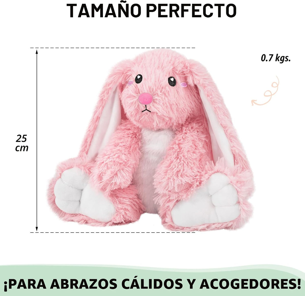 Happy Fuel - Peluche de conejo para microondas, almohadilla térmica...