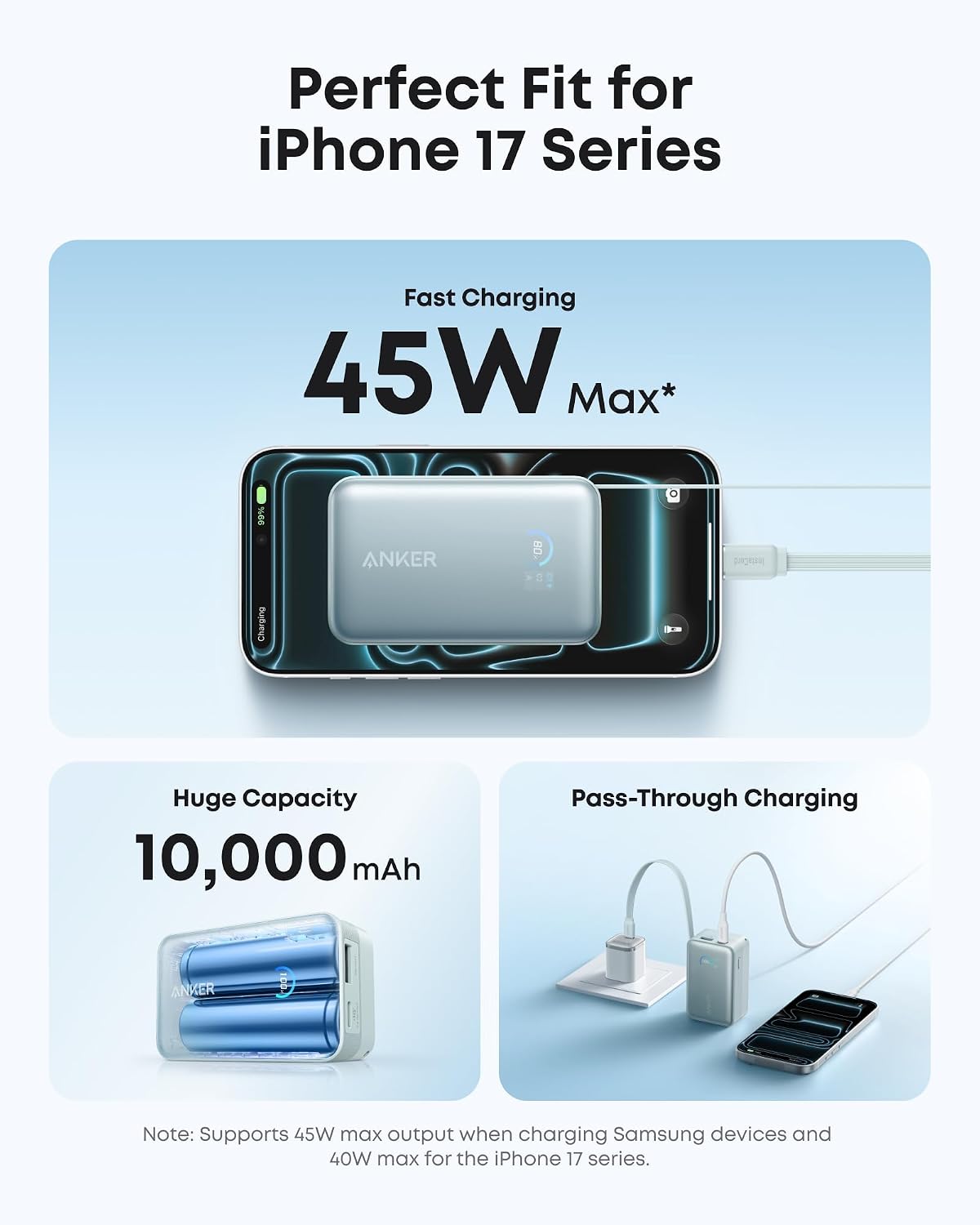 Anker Nano Power Bank, 45W 10,000mAh cargador portátil, paquete de...
