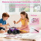 Coche de control remoto para niñas, 1:18, camión monstruo rosa, jug...