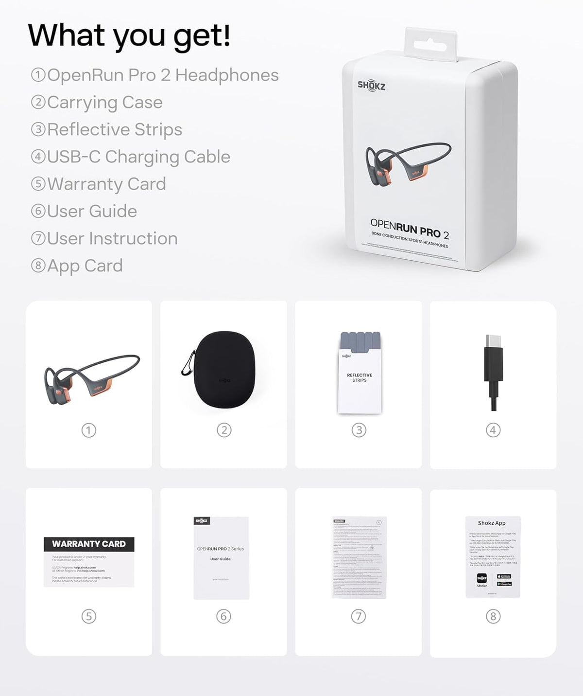 SHOKZ OpenRun Pro 2 Mini Auriculares de conducción ósea, oro rosa |...