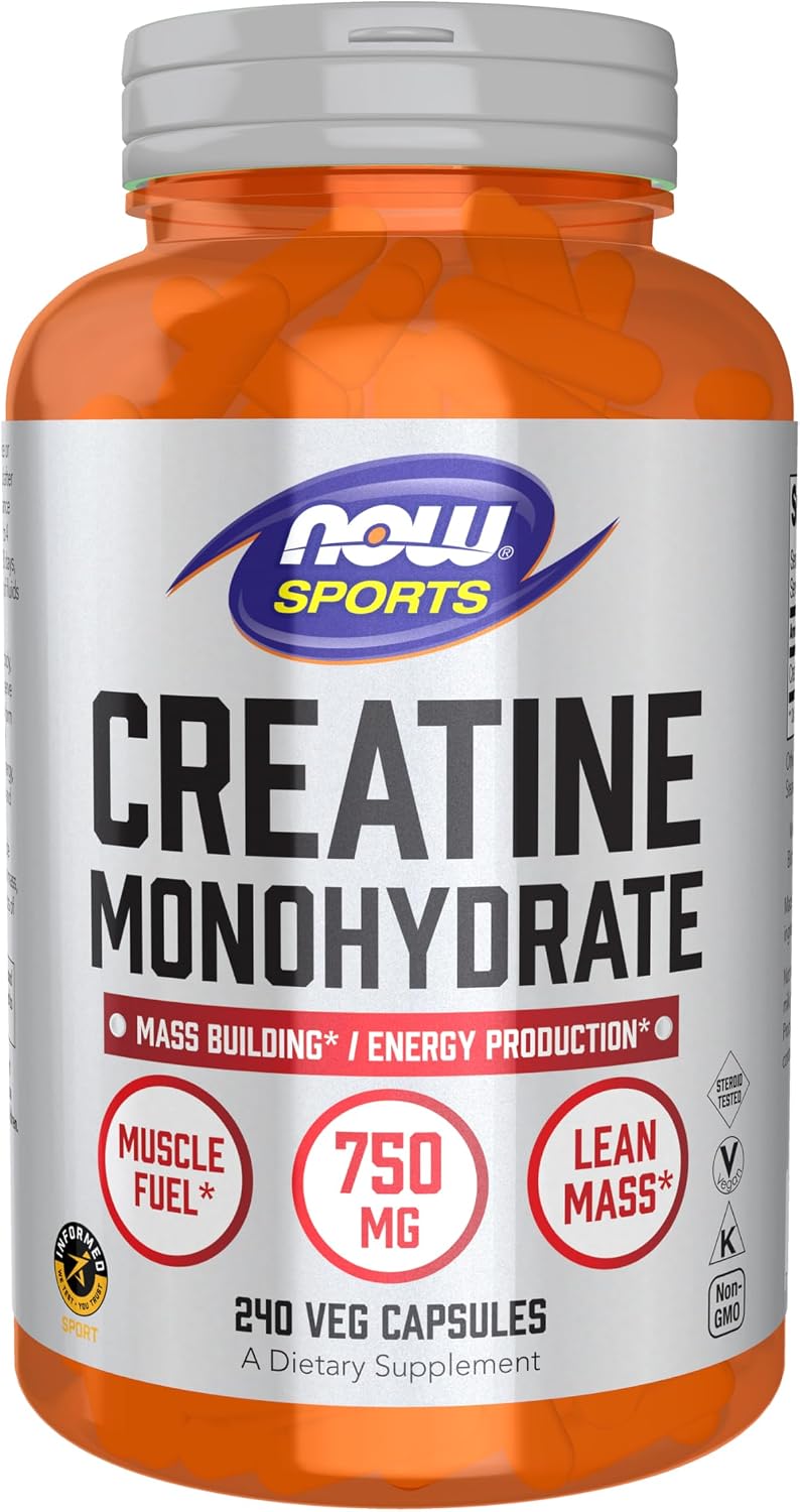 Now Sports, monohidrato de creatina 750 mg, combustible de muscelo*...
