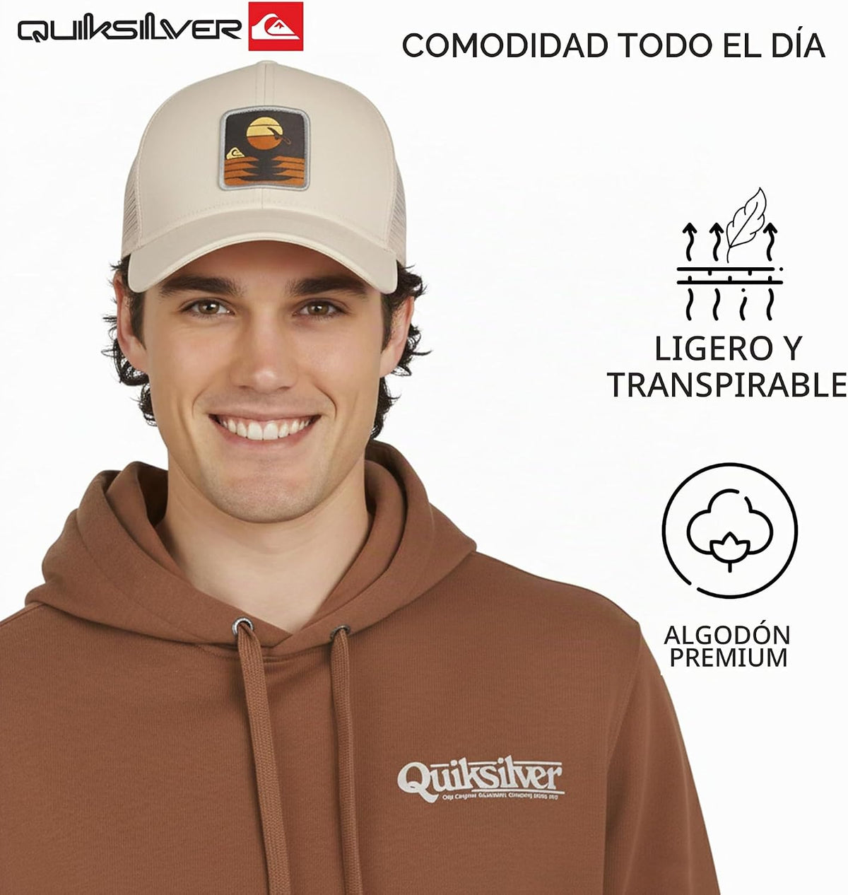 Quiksilver Gorra de béisbol de algodón premium ajustable con cierre...