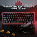 Redragon CB201 - Combo de teclado y mouse para juegos, 61 teclas K6...