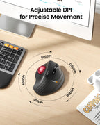 Ratón Trackball Inalámbrico ProtoArc, EM01 NL Ergonómico Bluetooth...