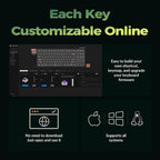 Teclado mecánico personalizado inalámbrico Keychron K8 HE TKL, efec...