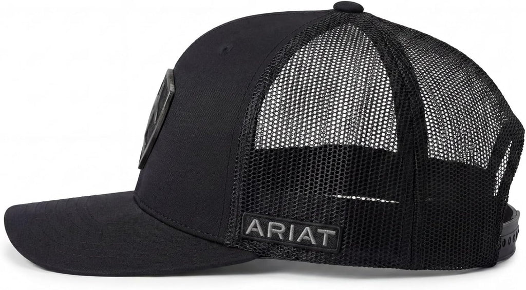 ARIAT Gorra con escudo de metal para hombre, Snapback, estructurado...