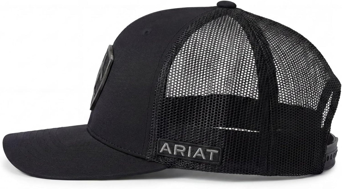 ARIAT Gorra con escudo de metal para hombre, Snapback, estructurado...