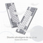 Redragon K617 Teclado mecánico para juegos RGB compacto con interca...