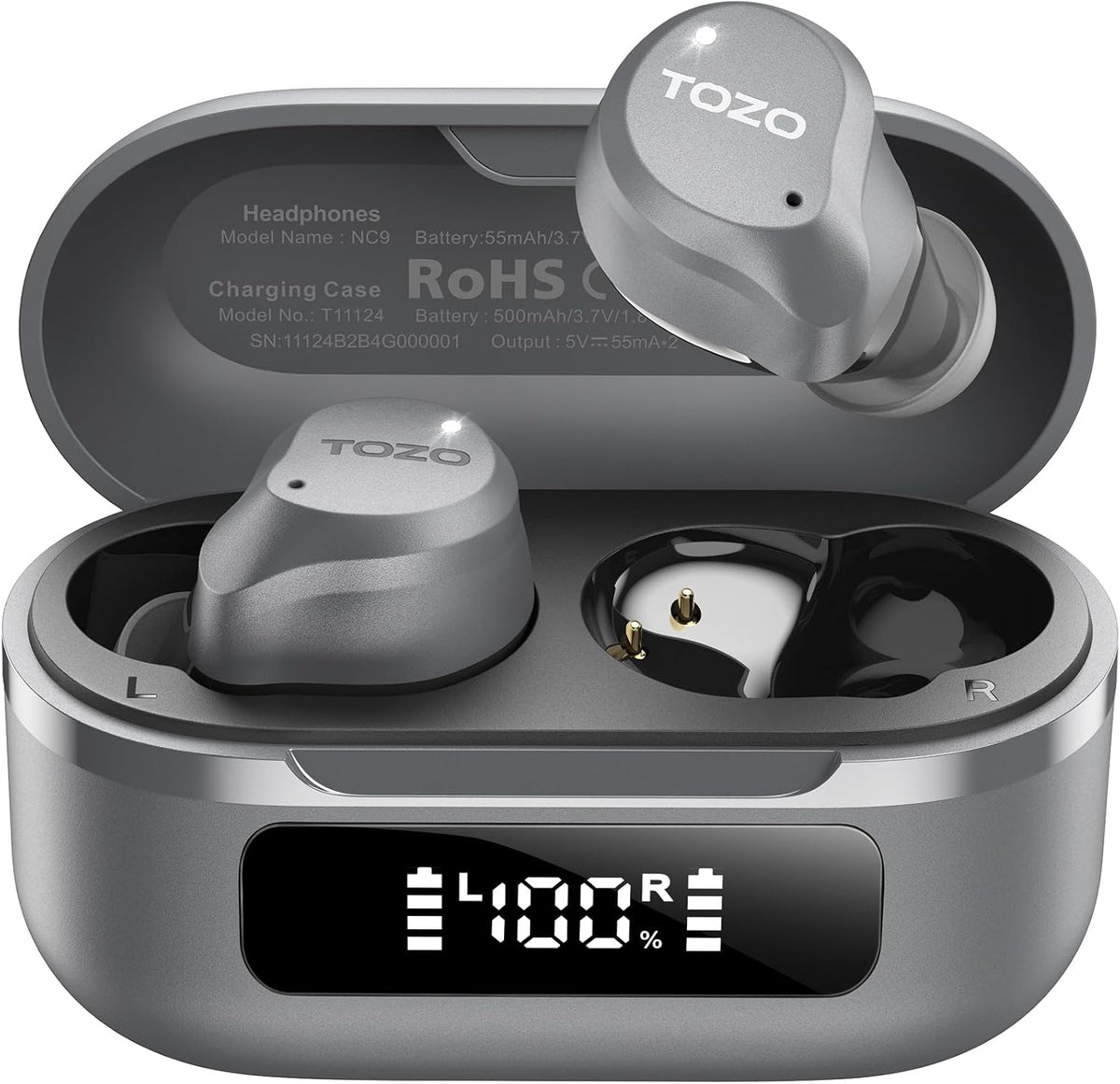 TOZO NC9 Auriculares inalámbricos híbridos con cancelación activa d...