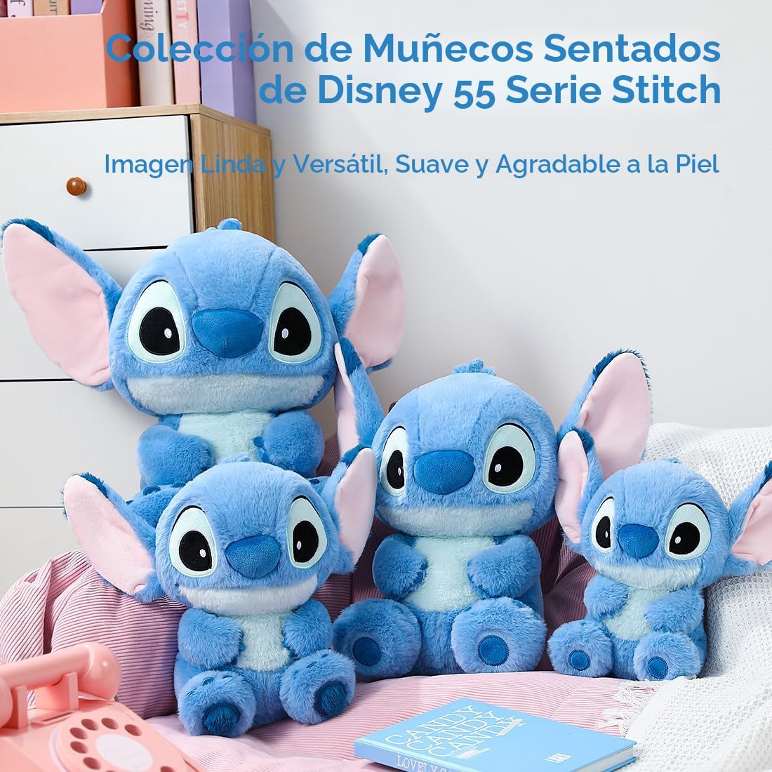 MINISO Disney - Juguetes de peluche de puntada de 15.8 pulgadas, li...
