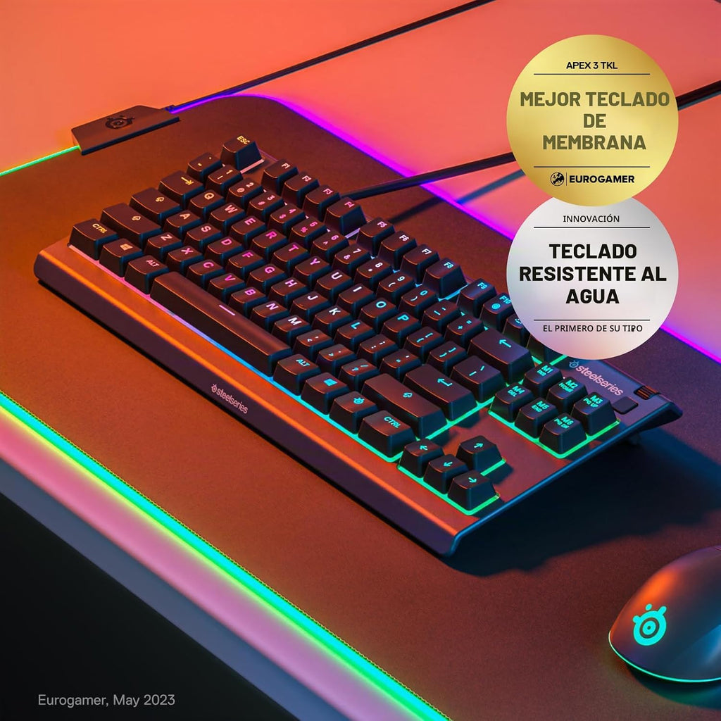 SteelSeries Teclado para juegos Apex 3 TKL RGB - Factor de forma co...