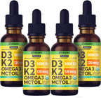 Paquete de 4 gotas líquidas de vitamina D3 K2 orgánicas con aceite...